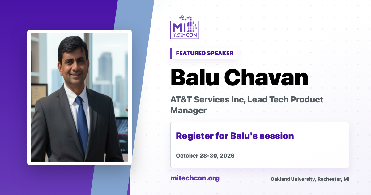 Balu Chavan speaker share image for MITechCon 2026