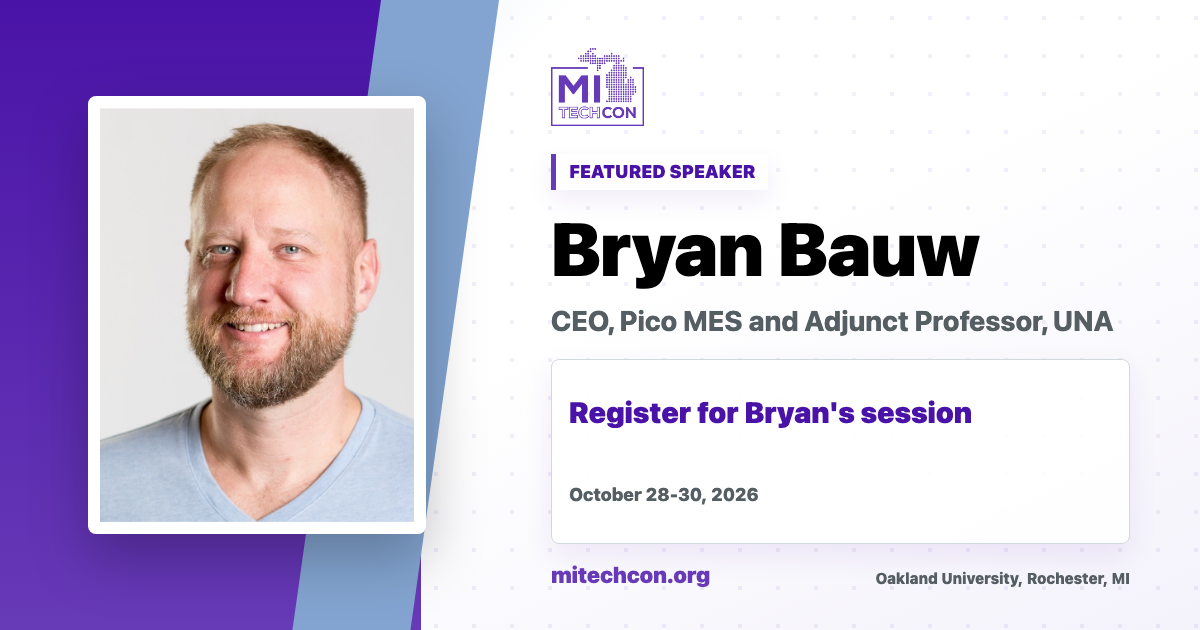 Bryan Bauw speaker share image for MITechCon 2026