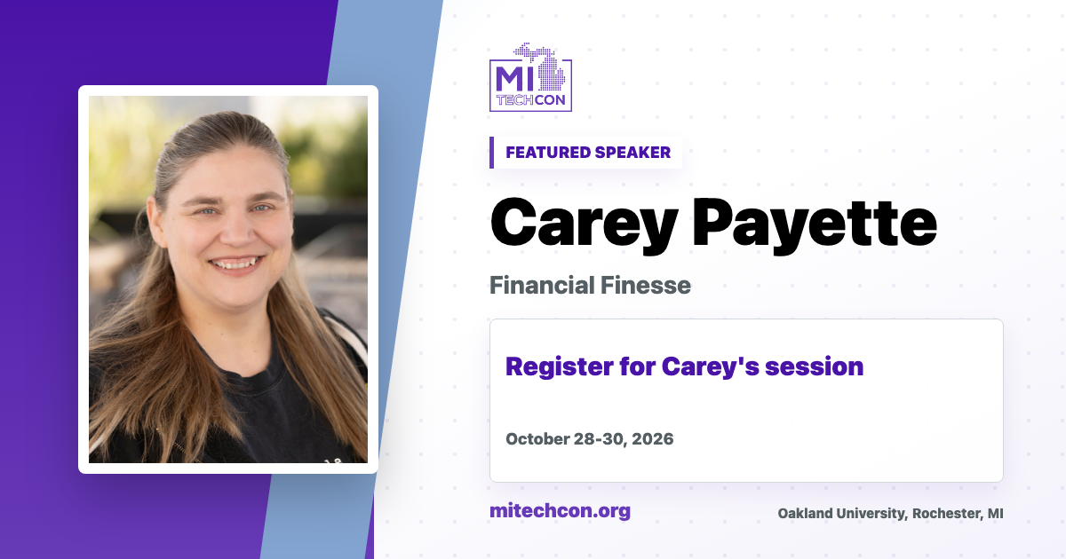 Carey Payette speaker share image for MITechCon 2026