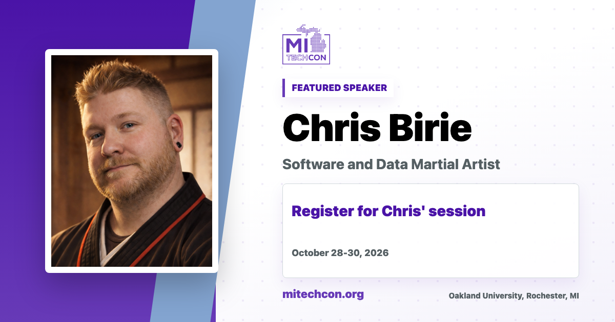 Chris Birie speaker share image for MITechCon 2026