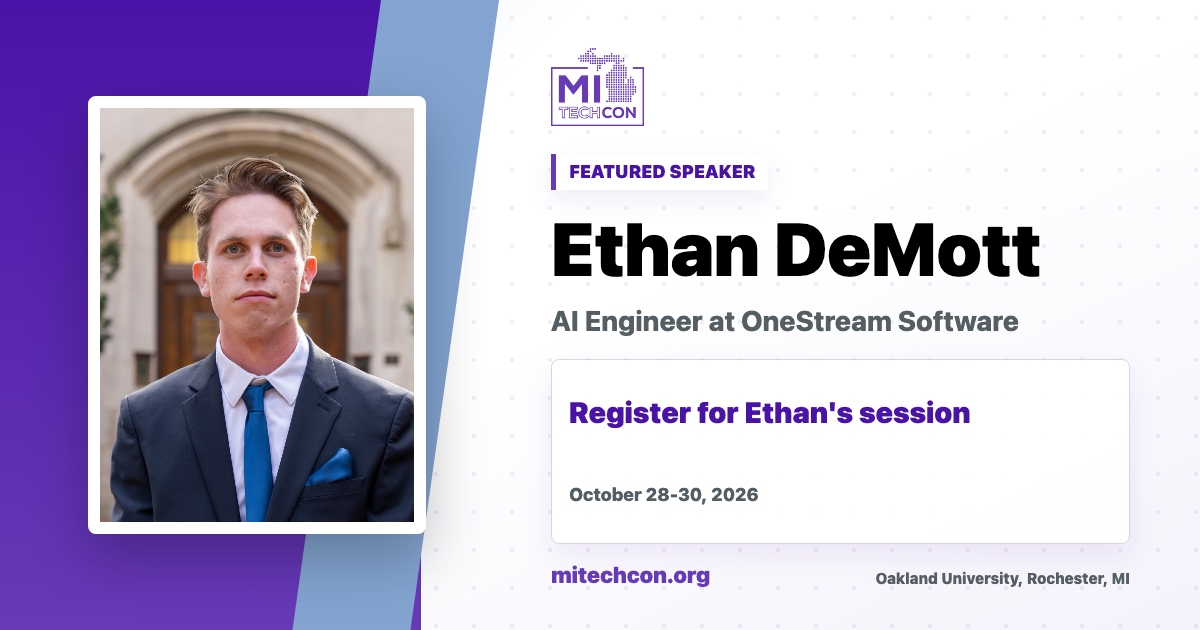 Ethan DeMott speaker share image for MITechCon 2026