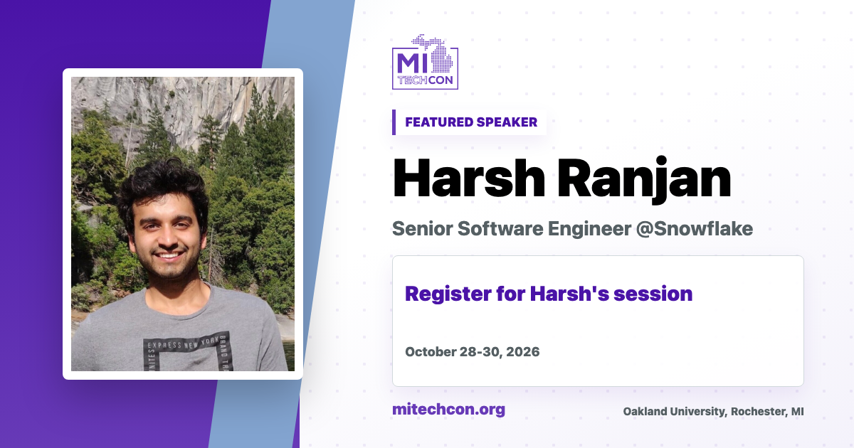 Harsh Ranjan speaker share image for MITechCon 2026