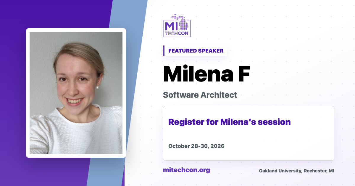 Milena F speaker share image for MITechCon 2026