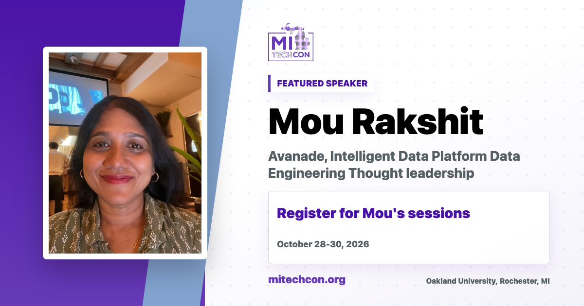 Mou Rakshit speaker share image for MITechCon 2026