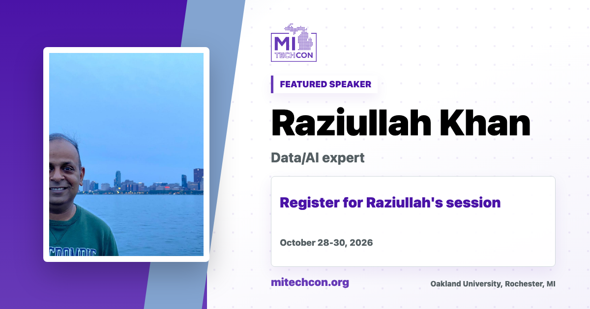 Raziullah Khan speaker share image for MITechCon 2026