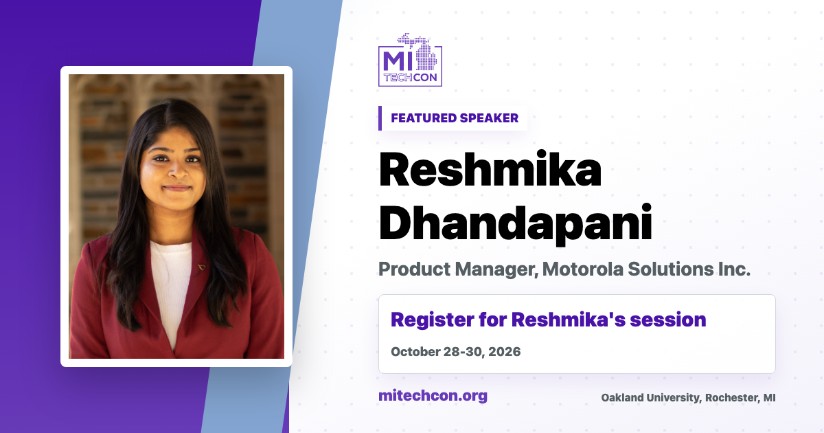 Reshmika Dhandapani speaker share image for MITechCon 2026