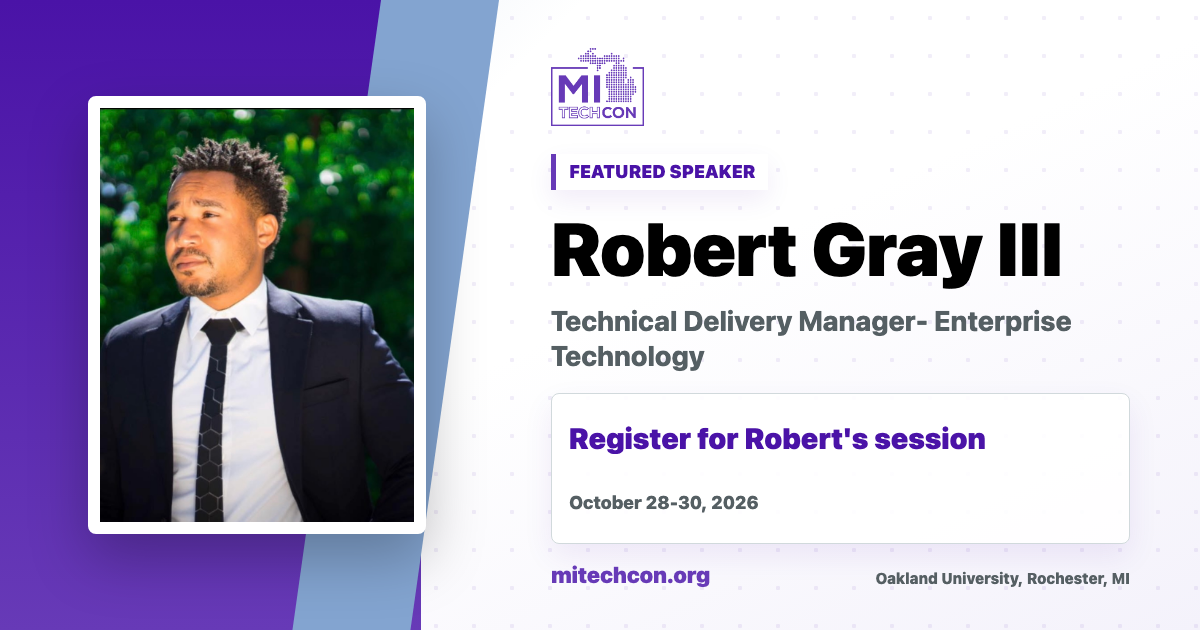 Robert Gray III speaker share image for MITechCon 2026