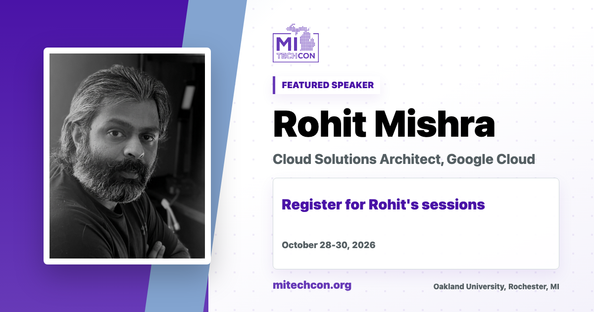 Rohit Mishra speaker share image for MITechCon 2026