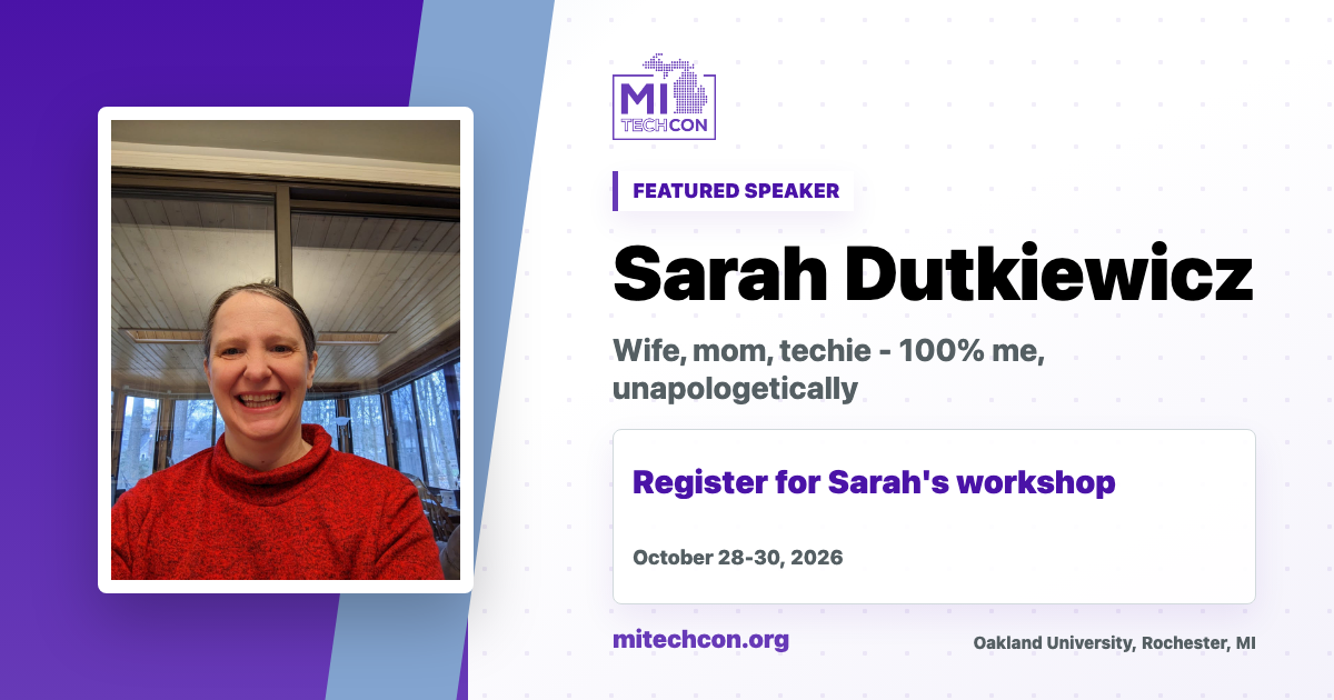 Sarah Dutkiewicz speaker share image for MITechCon 2026