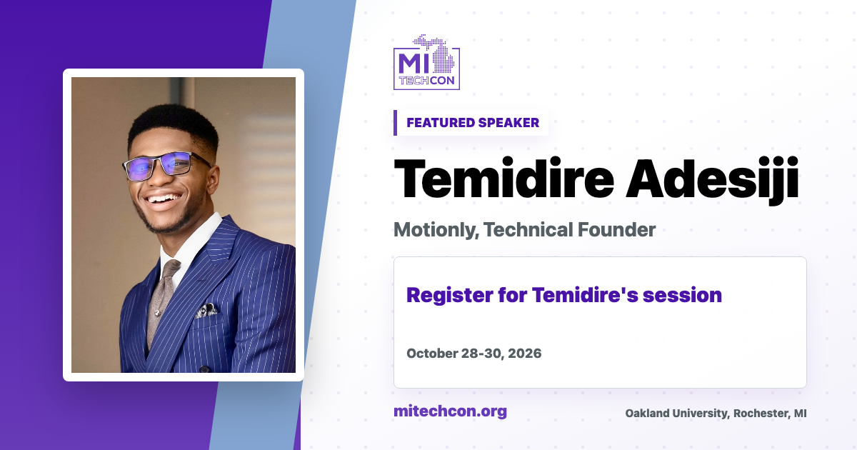Temidire Adesiji speaker share image for MITechCon 2026